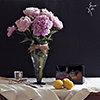 Nature morte pivoines et citrons